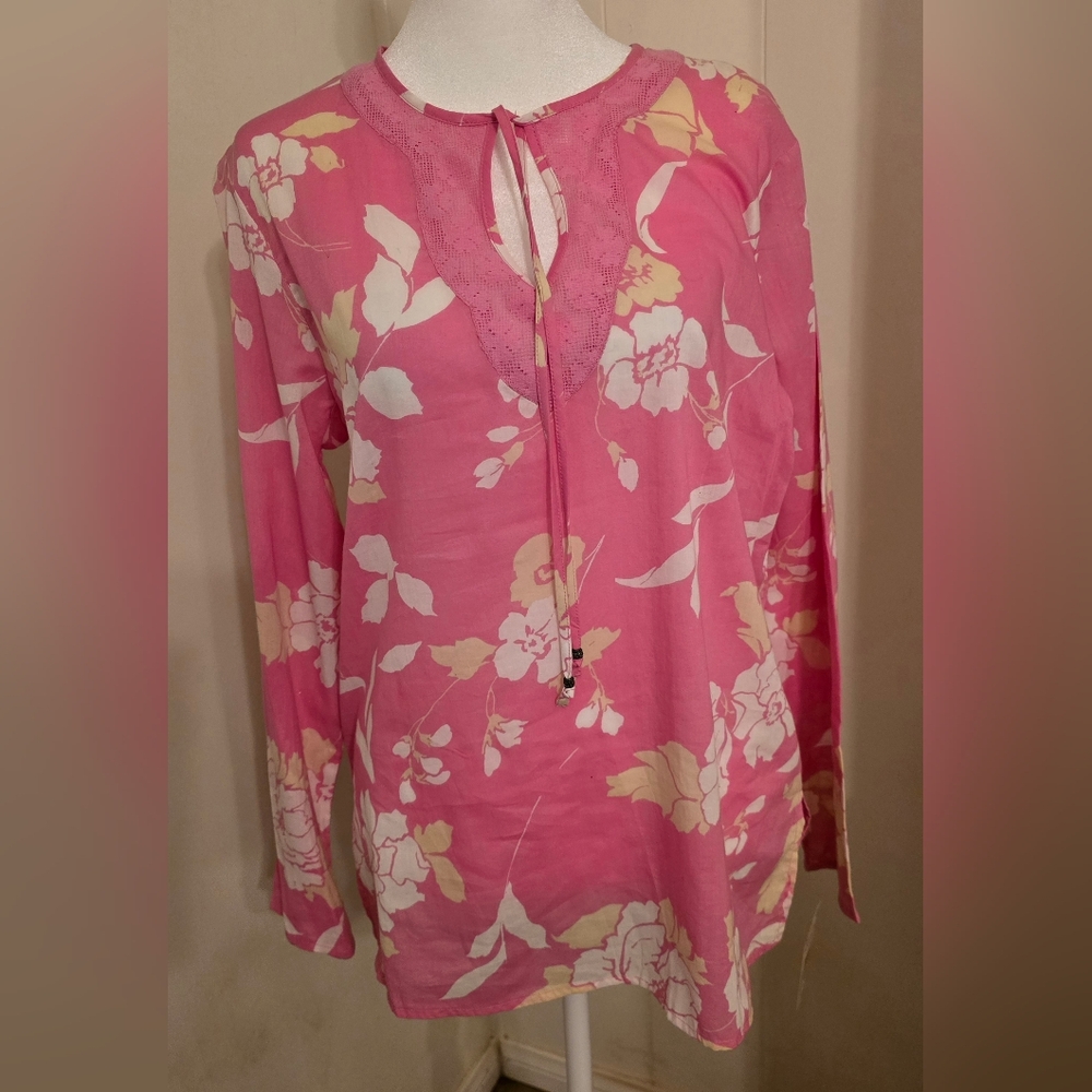 Floral Pink Long Sleeve Blouse